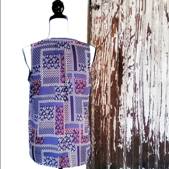 Violet & Claire Floral Sleeveless Top Multi Colored Size S - Picture 7 of 11